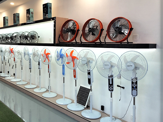 Solar-powered portable table fan